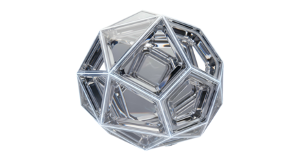 Clear geometric structure with inner polygons, floating in void