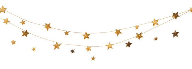 Double strand garland of small, star-shaped ornaments