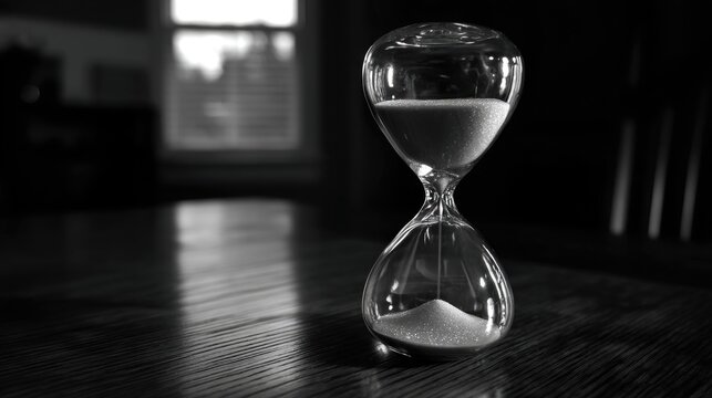 Hourglass on Table - Powered by Adobe
