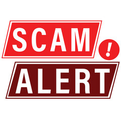 Red vector illustration of scam alert sign