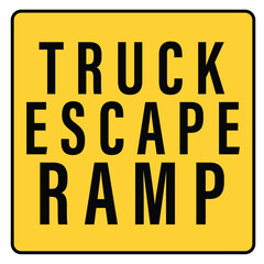 vector illustration of a yellow caution  road sign of truck escape ramp