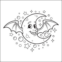 Spooky Halloween black and white coloring pages for adults.