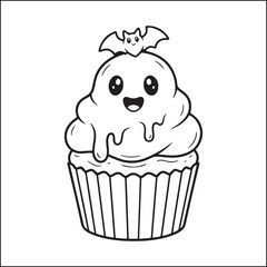 Spooky Halloween black and white coloring pages for adults.