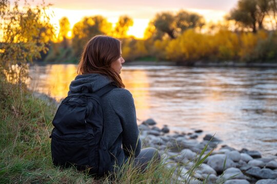 Sunset on the river - Powered by Adobe