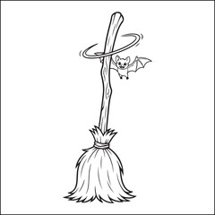 Spooky Halloween black and white coloring pages for adults.