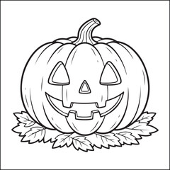 Spooky Halloween black and white coloring pages for adults.