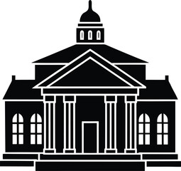 Classic Building Illustration Courthouse Museum Architecture Design