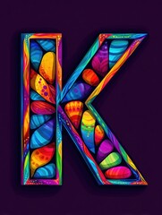 Colorful Easter Letter K Decoration