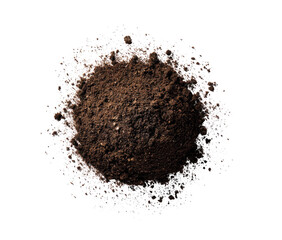 Dark brown soil clump,  exploding outward