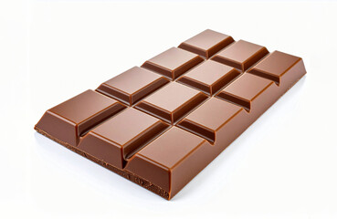 Milk Chocolate Bar Isolated on White Background