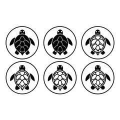 Illustration of turtles in circles, a simple and clean design