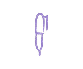 Hand Drawn Purple Pen Illustration Against Transparent Background Simple Drawing With Light Texture