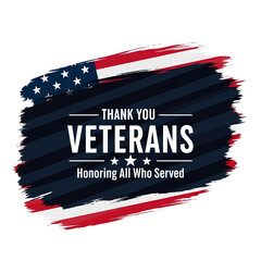 Thank You Veterans Day Honoring All Who Served, Patriotic Design