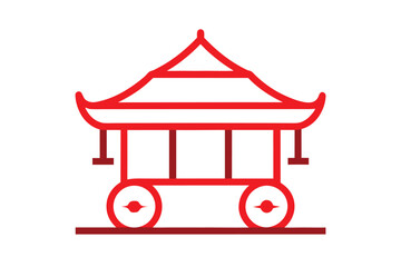 Simple palki icon with bold outline on white background for indian weddings and cultural events