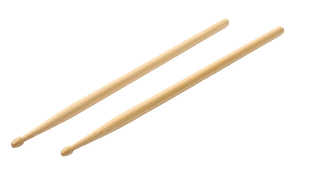 Pair of drumsticks diagonally on black background