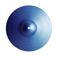 Metallic Blue Cymbal Top View on transparent background