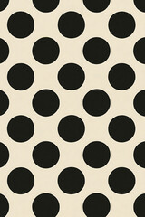 Black polka dots on a cream background seamless pattern.
