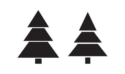Obraz premium Two stylized black christmas trees on a white background