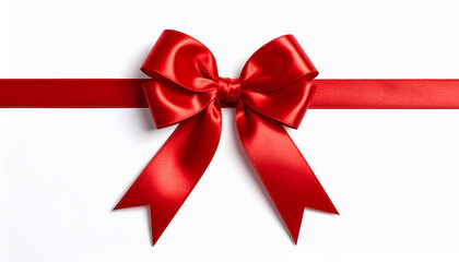 Red Ribbon Bow on White