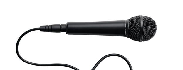 Black microphone with cord