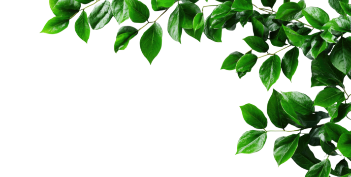 Lush green leaves frame a dark corner