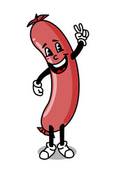 Illustration of a happy sausage