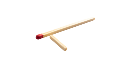 Two matches, one atop other, red head against black background