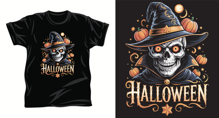 Halloween graphic vector T shirt design print.