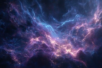 Abstract Colorful Nebulae In Deep Space