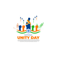 Vector illustration of National Unity Day of India social media template