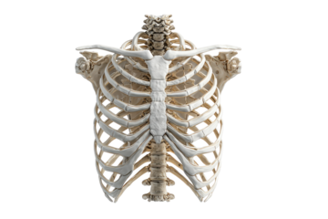 Detailed anatomical image of a human rib cage