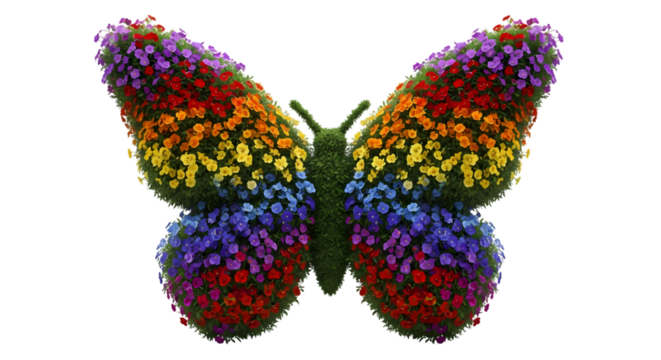 Rainbow Blossom Butterfly on transparent background