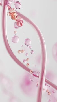 PDRN Salmon DNA Helix and Collagen Molecules, 3D Animation Footage