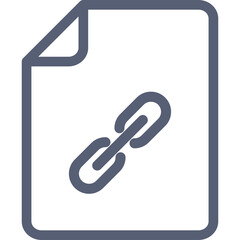 Document Icon With Link Symbol Representing Connection And Information Transfer On White Background Simple Graphic Design
