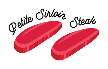 Two Petite Sirloin Steaks Illustration.