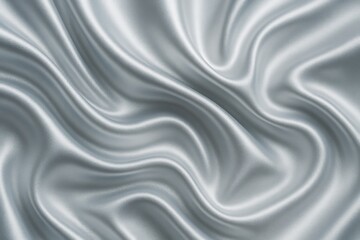 Obraz premium Silver Silk Serenity: A close-up view reveals the luxurious waves of silver silk, the soft fabric flowing and gleaming with an ethereal light, embodying elegance and opulence.