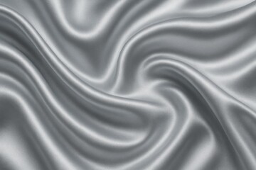 Obraz premium Elegant Silver Silk: A captivating close-up of flowing silver silk fabric, its shimmering surface displaying graceful curves and folds, reflecting light to create a sense of luxury and fluidity.