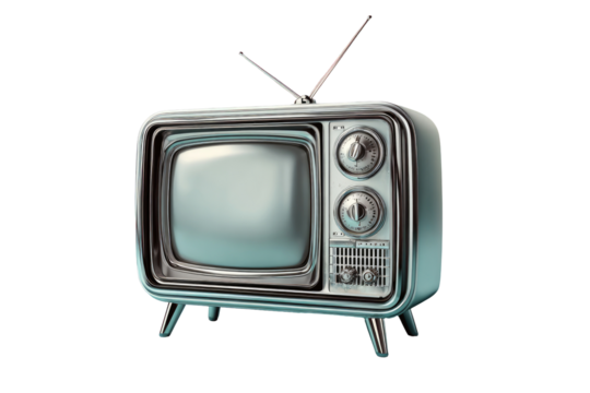 Retro television set, light gray, vintage style