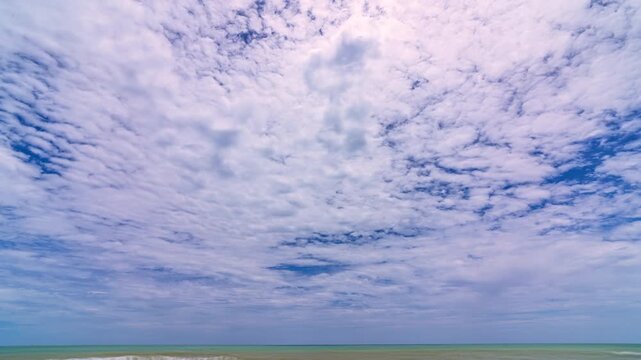 4K-time lapse of blue sky and clouds in summer season,Good weather day clouds sky background