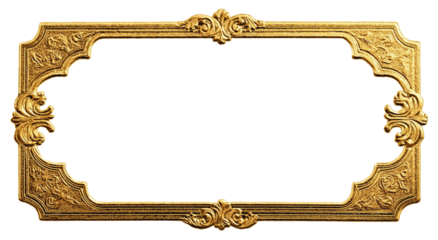 Ornate gold frame, rectangular shape, detailed carvings