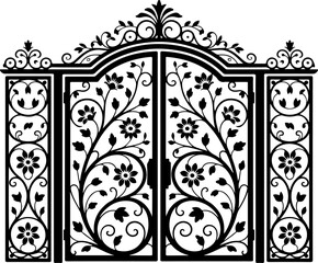 Elegant Floral Iron Gate Design