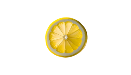 Sliced lemon, top-down view against plain black background
