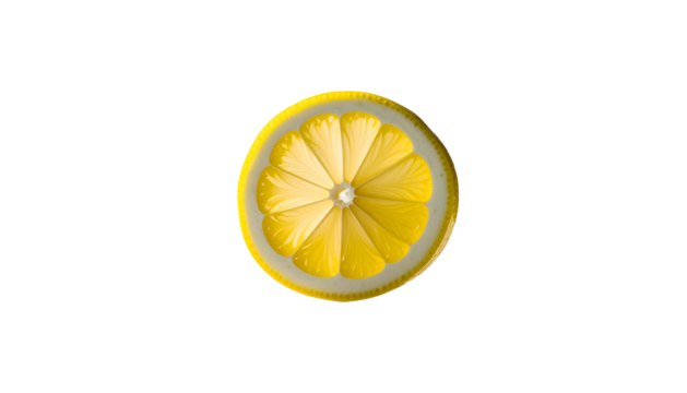 Sliced lemon, top-down view against plain black background