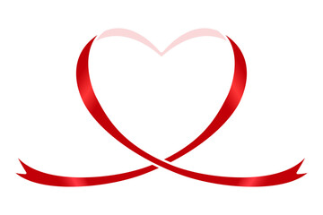ハート型のリボン、デコレーション素材