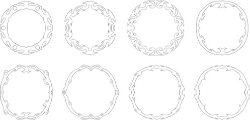 Set of round Photo frames Vector illustration Isolated on white background for Graphics Element