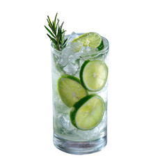 Refreshing lime drink with rosemary garnish