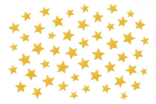 Gold glitter stars falling on a transparent background, festive celebration, christmas, new year, birthday theme