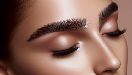 Fototapeta premium A laminated brow effect, Ai generated image