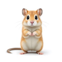 Obraz premium Adorable Hamster Standing Tall with Big Eyes and Tiny Paws