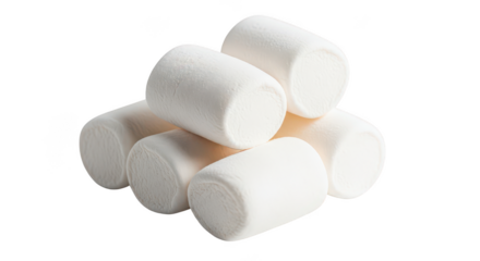 Fluffy White Marshmallows Stacked On Black Background